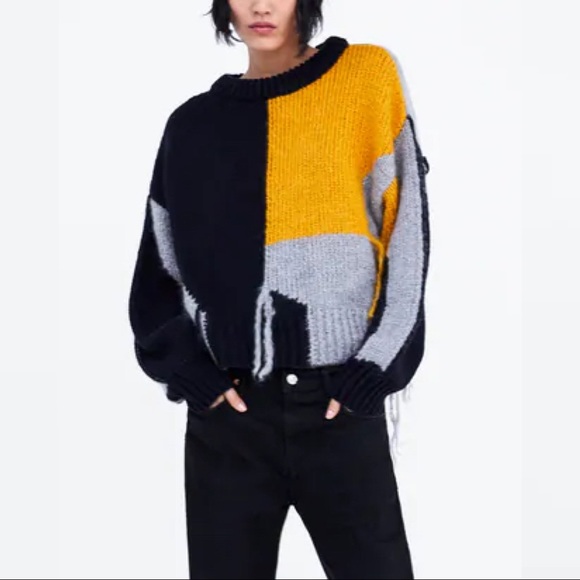 zara mustard jumper